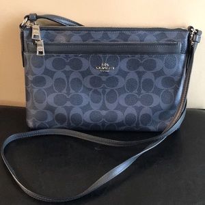 Coach Silver/Denim East West Crossbody - Gently Used